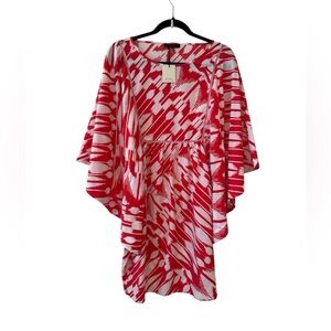 ⭐️NWT⭐️Trina Turk Swim Cover-Up Vibrant Red and White Dress Size Meduim